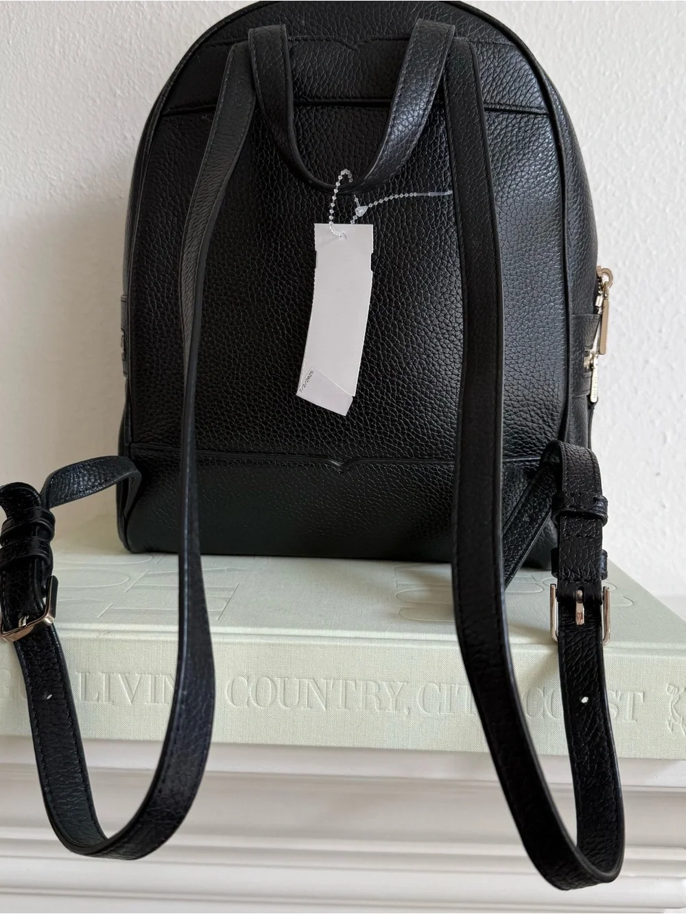 kate spade Karina Black Leather Small Backpack with Gold Hardware